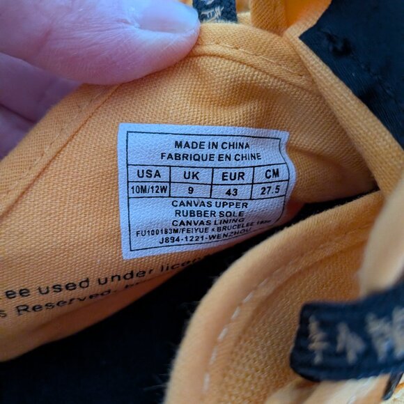 Feiyue Bruce Lee Special Edition Low Top Sneaker Yellow NWT. US 10M/12W/EUR 43 - Picture 5 of 12